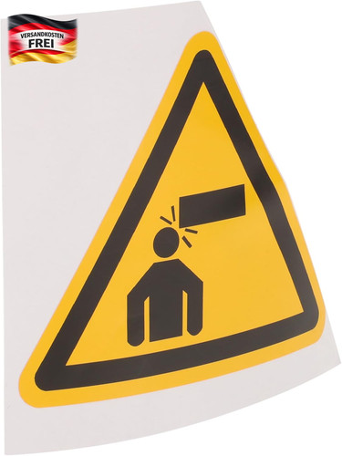 Kopf warnschild selbstklebend - kopf,