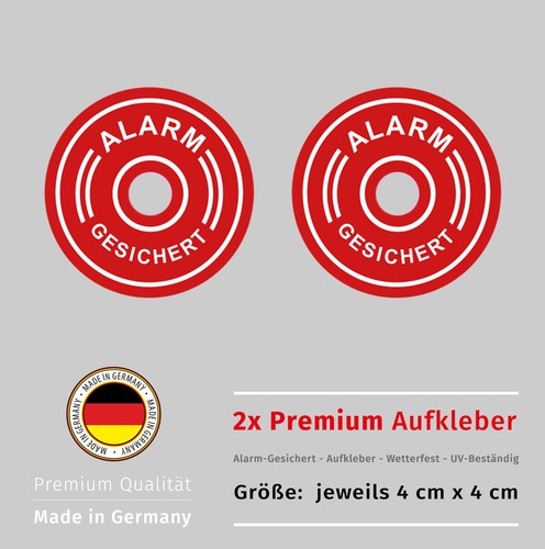 Aufkleber alarmgesichert - alarmgesichert, 2x
