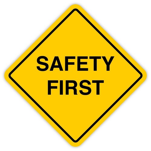 Warnzeichen safety first - warnzeichen, „safety