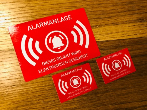 Alarmanlage aufkleber - 3x,
